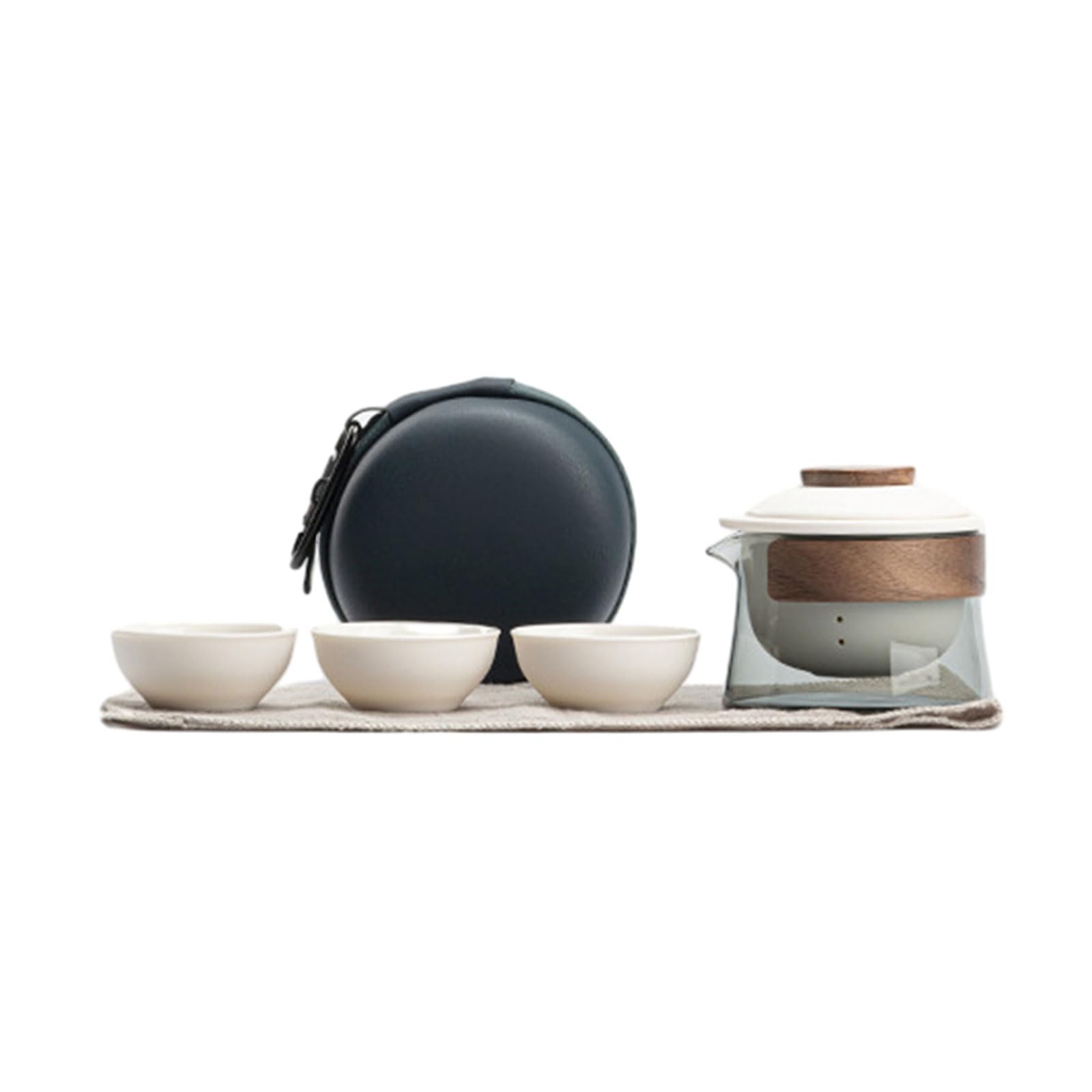 Ceramic Gongfu Tea Set Portable Travel Set Teapot Teacup with Towel Bag Perfect for Home Outdoor Cups