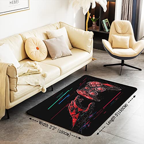 Loussiesd Gamer Area Rug Video Game Soft Rugs for Living Room Bedroom Gamer Console Non-Slip Flannal Floor Mats Runner Carpet for Bedroom Playing Room Living Room Decor 100 * 150cm - Image 3