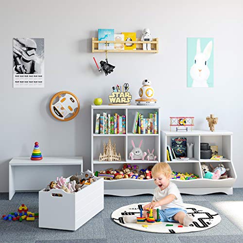 image for HOMECHO Kid’s Toy Chest, Wood Storage Chest Cabinet Seat Bench, Mode