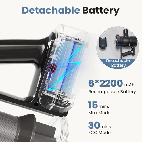 Image of OLIXIS Cordless Vacuum Cleaner, Rechargeable Upright Cleaner with Flexible Steering, Extendable Wand, LED Headlight, 3 Brushes & Wall Mount, Handheld Vacuum for Hardwood Floor Home Cleaning
