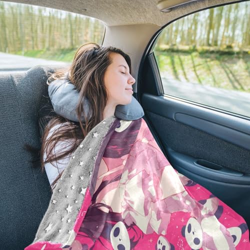 Manta de panda manta cómoda para sofá y cama multiusos suave 8