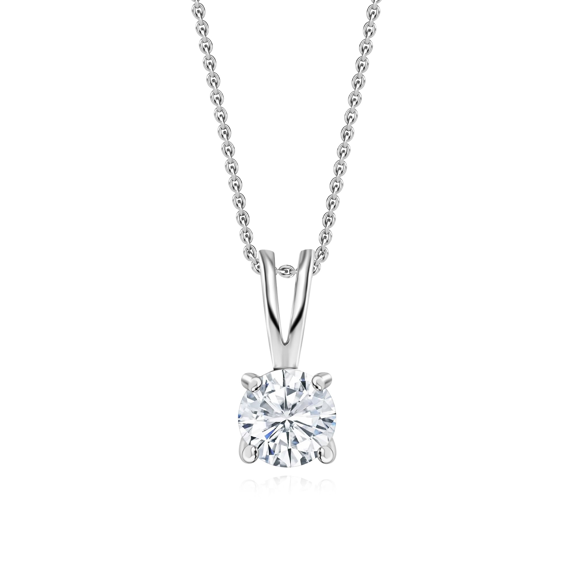Ornate Jewels 925 Silver 2 Carat Round AAA Grade American Diamond Solitaire Pendant with 18 Inch Chain for Women and Girls Neckwear Jewellery (B088FYG8FR) Amazon Price History, Amazon Price Tracker