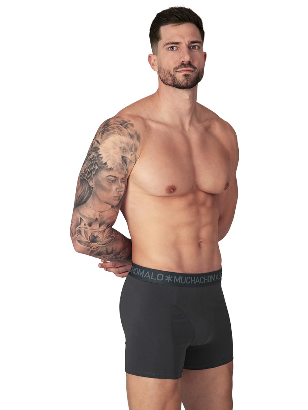 Muchachomalo Uomo Boxer 10-Pack, Tinta Unita, Cotone, Fascia Elastica
