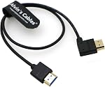 Alvin's Cables 8K HDMI 2.1 Câble haute vitesse mince droite HDMI à l'angle supérieur HDMI pour Atomos Ninja V Monitor, Z CAM E2, Sony FS5| FS7| A7S3 Caméras 19,7pouces50CM