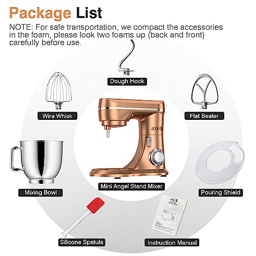 Mini Angel SM-1533PX Stand Mixer,10-Speed 5Qt Kitchen Electric Mixer,Tilt-Head Food Mixer thumb #7