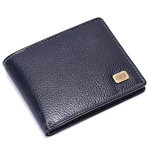 Hammonds Flycatcher RFID Protected Blue Leather Wallet for Men , 8 Card Slots, 2 Hidden Compartment, 2 Currency Slots