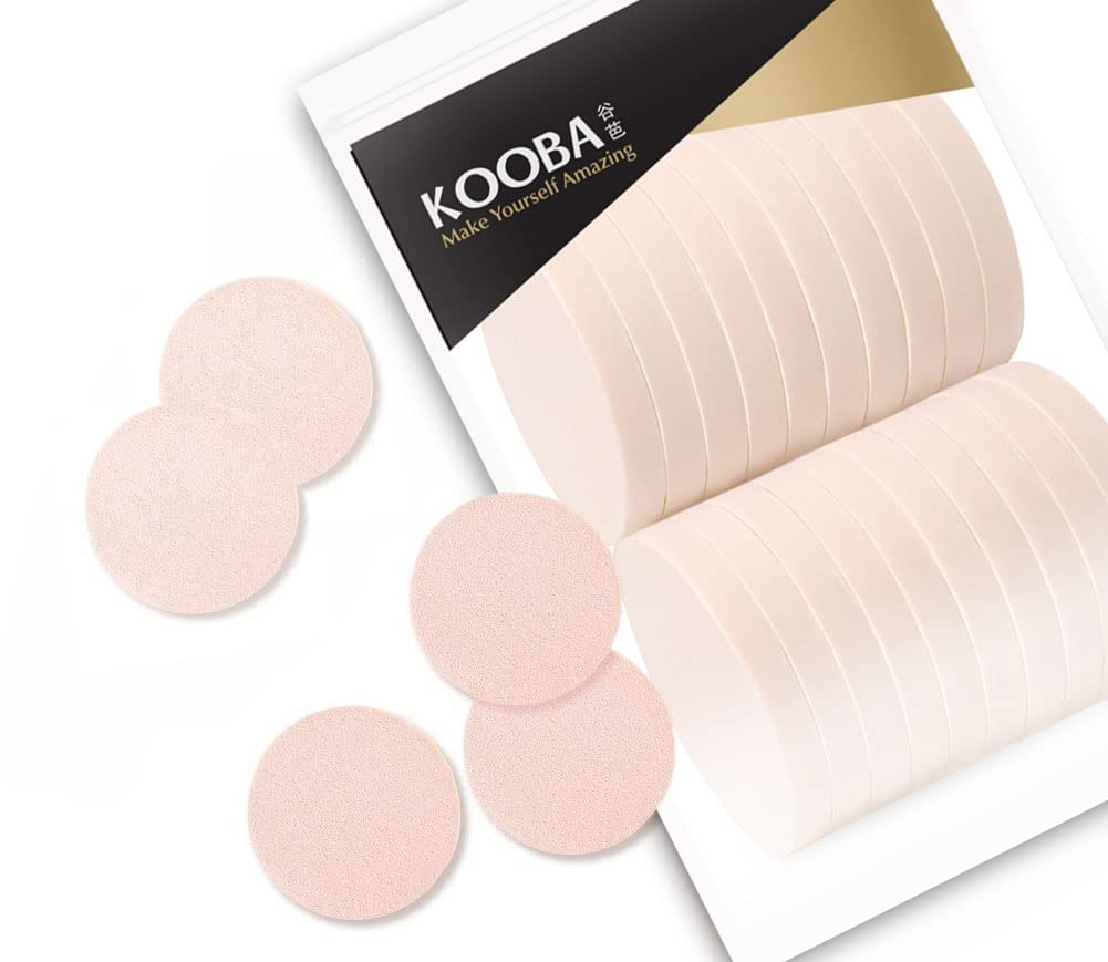 KOOBA 20pcs Makeup Powder Round Sponges Latex Free Disposable Beauty Blender Foam Cosmetic Applicator Facial Puffs for Flawless Foundation, Sensitive and All Skin Types KOOBA 20pcs Makeup Powder Round Sponges Latex Free Disposable Beauty Blender Foam Cosmetic Applicator Facial Puffs for Flawless Foundation, Sensitive and All Skin Types