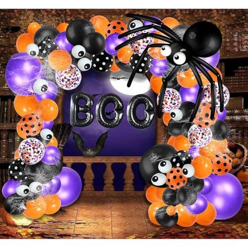 La Mejor Recopilación de Set Halloween al mejor precio. 36 132 Piezas de Guirnalda de Arco de Globo de Halloween, Kit de Arco de Globos de Halloween, Decoración para Halloween Suministros de Fiesta Temática