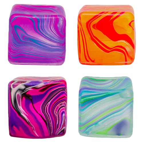 Lot de 4 cubes sensoriels pour soulager le stress, cubes anti-stress texturés doux pour prix en classe, cadeaux de fête pour aider à se concentrer et...