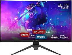 Monitor Gamer Hi Level Elite Curve 27" ELED, 280Hz, 1ms, HDR, Freesync e G-sync, Preto - W2717REC-V2