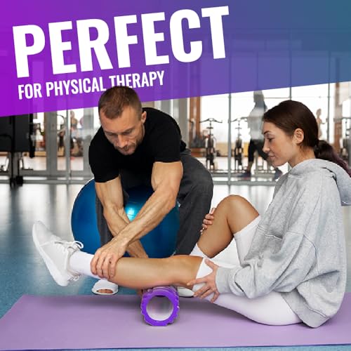 Foam Roller for Deep Tissue Muscle Massage | Fitness Gym Physio | Massage Roller for Legs, Back and Arms | Trigger Point Muscles Therapy | Lightweight | 33x14cm (Purple) - Image 6