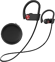 Vista 10 de Stiive Auriculares Bluetooth 5.3 inalámbricos IPX7 impermeables con micrófono, estéreo a prueba de sudor, auriculares con cancelación de ruido