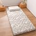 Colchón japonés para dormir en el suelo, colchón de futón, tamaño individual/doble/queen/king, colchón enrollable, colchón de campamento, colchón de invitados de suelo (marrón, 100 x 200 cm)
