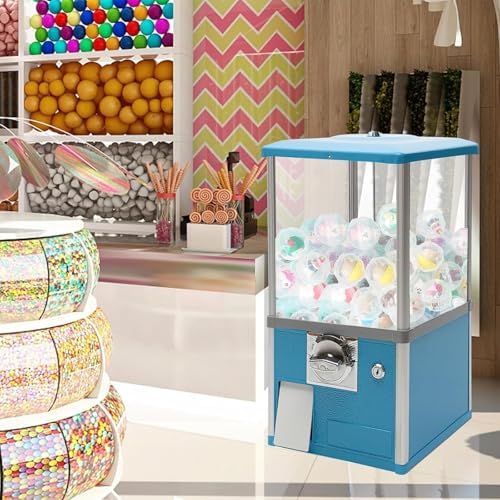 Commercial Coin-Operated Capsule Vending Machine - Gumball Dispenser for 1.77-1.97" Balls, Twister Ball Toy & Candy, Secure Lock with 4 Keys, Green Color