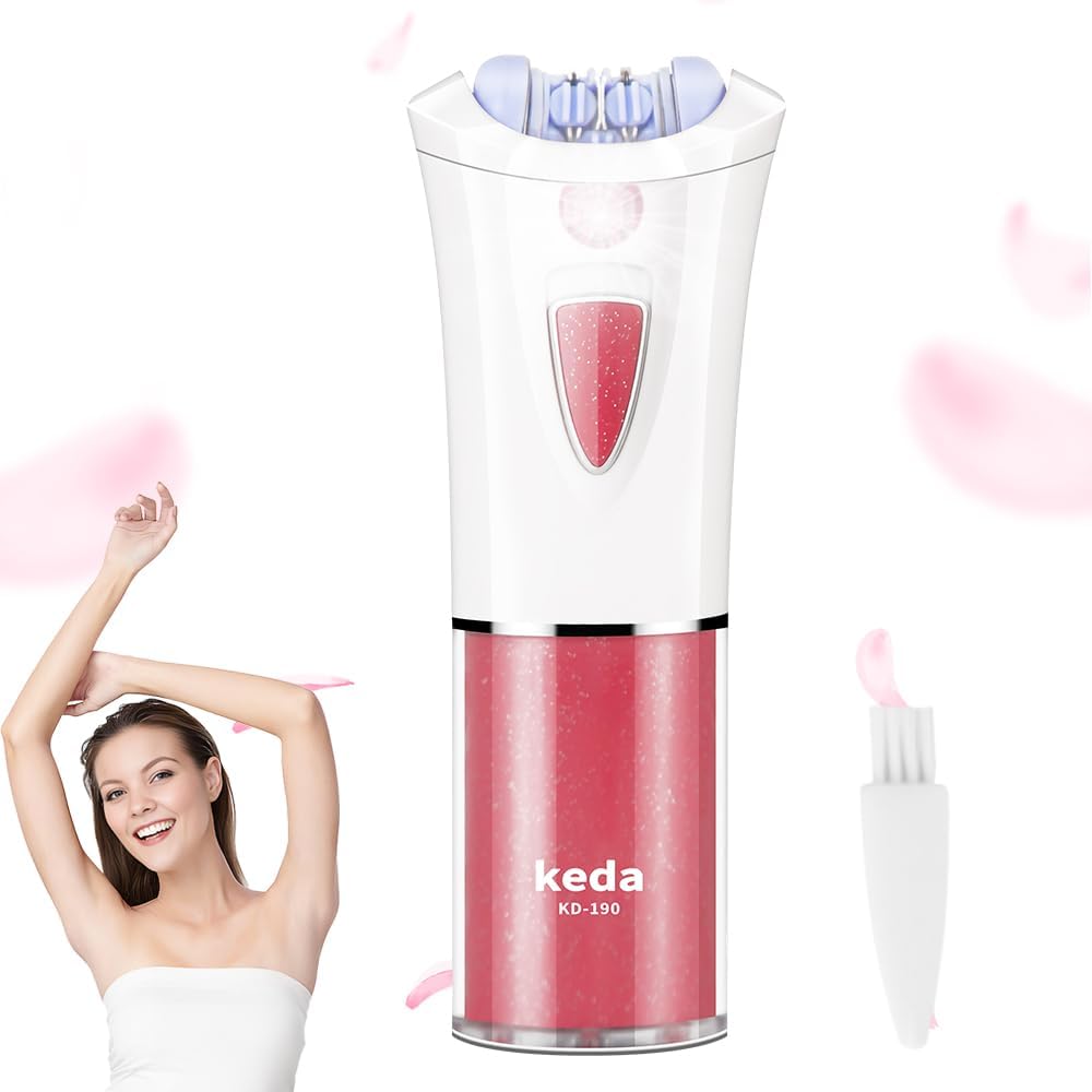 Epilators Hair Removal for Women - Portable Epilator - Glamorous Skin Epilator for Face - Electric Smooth Glide Epilator with LED Cold Light- Lady Shaver Remover for Bikini Line,Armpits,Arms,Legs,Chin