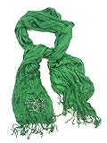 Nitro USA Silky Crinkle Scarf with Small M with Marshall bar, One Size, Kelly