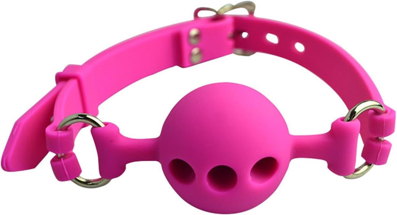 Silica Gel Cute Solid Harness Mouth Silicone Ball Gag Plug Couples Flirting Sex Products Toys Adult Games (Color : As)