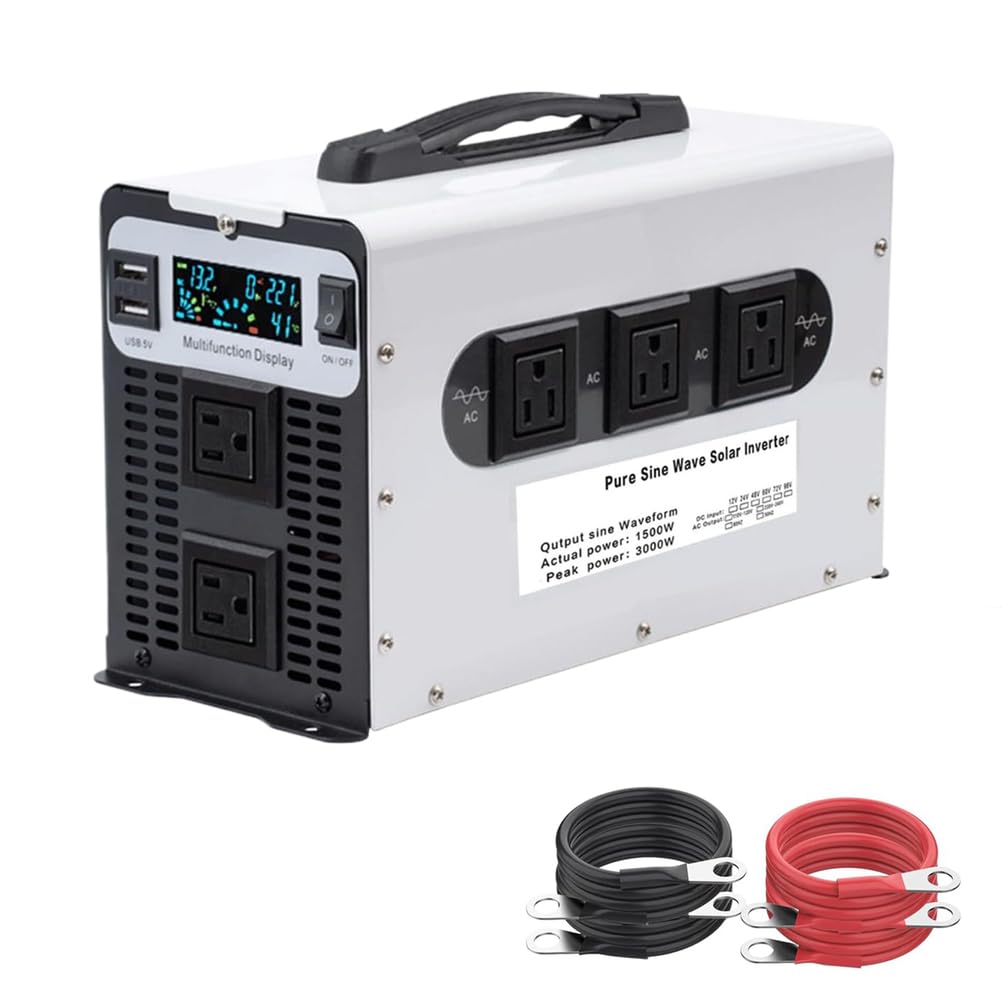 24V to 110V 50HZ,Przetwornica wysokiej wydajności z czystą falą sinusoidalną 72V na 230V DC 12V 24V 48V 60V 72V na 110V 230V AC do domu, kampera, ciężarówki,3000W