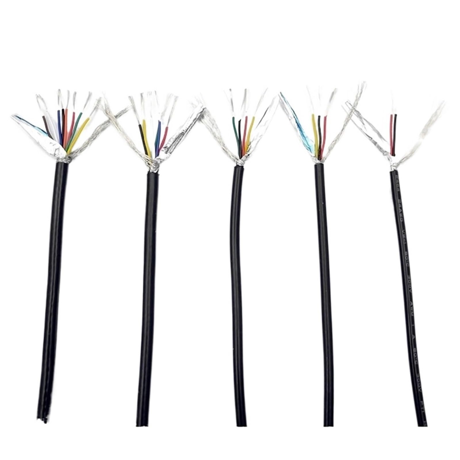 cavo schermato, Cavo schermato UL2464 in rame 24AWG da 2 a 8 conduttori, lunghezze multiple(8cores,5meter)