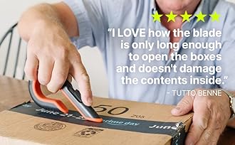 Slice 10400 400 | Sicherheits-Kartonmesser - Safety Cutter | Keramik-Sicherheitsklinge, beidhändig nutzbar, gummierte Oberfläche | Ergonomischer, hakenförmiger Griff