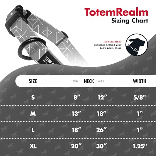 Image of Tuff Pupper Premium Adjustable Dog Collar for Extra Large Boy & Girl Dogs, Stylish Pattern Collars Designed in USA, Quick Release Buckle, TotemRealm Print, XL (1.25 Inch Wide x 20-30 Inch Neck)