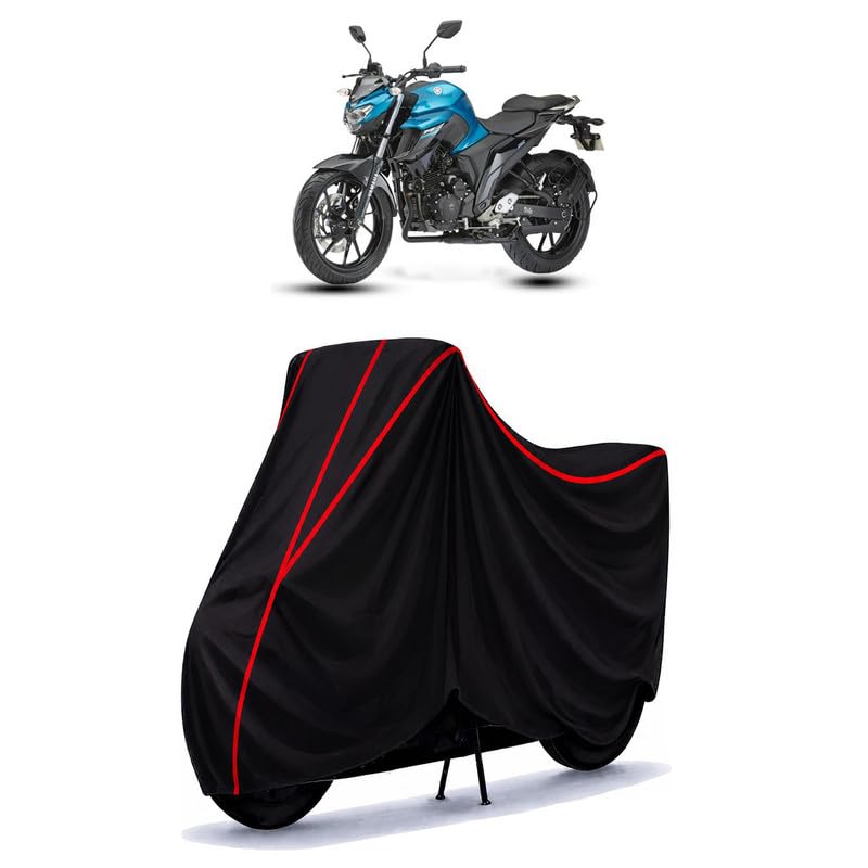 Image of FZ 25 Water Resistant Bike Cover for All Motorcycles & Scooters | Heavy Duty Premium Taffeta Fabric | UV Protection, Dustproof, Scratchproof | All Weather Two Wheeler Body Cover with Elastic Bottom