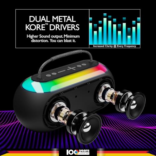 Image of Blaupunkt ATOMIK Kolors 35W Party Speaker Boombox | Powerful Loud & Clear Sound | EFF Voice Changer Wireless Karaoke Mic | Portable Carry Handle | Perfect Outdoor Sound Partner for Travel & Parties