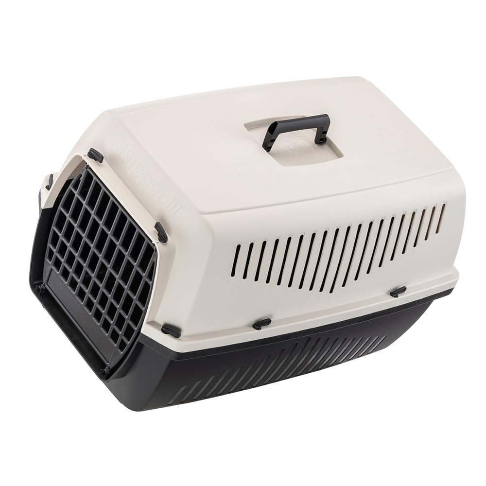 Ferplast Bench SKIPPER 3, Bench voor Kleine Honden en Katten max. 10 kg, Hondenreisbench, Kattenreismand, 62 x 41 x h 38 cm, van Kunststof met Inklapbare Handgreep, Beige Ferplast Bench SKIPPER 3, Bench voor Kleine Honden en Katten max. 10 kg, Hondenreisbench, Kattenreismand, 62 x 41 x h 38 cm, van Kunststof met Inklapbare Handgreep, Beige