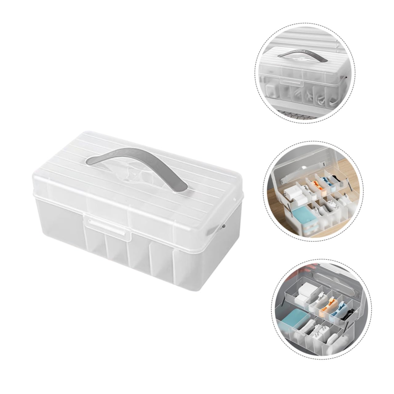 Box Organizer Per Cavi Elettronici Contenitore Multiuso Per Caricatori e Accessori Design Portatile e Trasparente Per Scrivania e Casa Soluzione Per La Gestione Dei Cavi