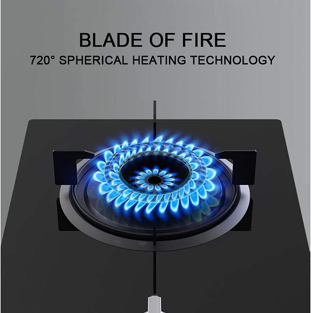 Gas Stoves Gas Portable Gas Stove 1 Burner Wok 4.8KW Cast IronGas hob Black Glass Home Kitchen Built-in Cooking Compatible with All Cookware [Energy Class A] (Color : NG) (Ng)