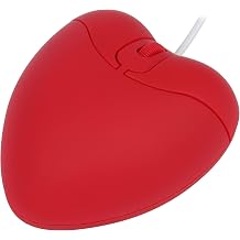 Wired Mouse Cute Red Love Heart Mice, Silent Portable Lightweight USB Girly Optical Corded Mice for Chromebook PC Laptop Mac Computer Desktop Notebook Kids Girl Women Office Work School Travel Gift