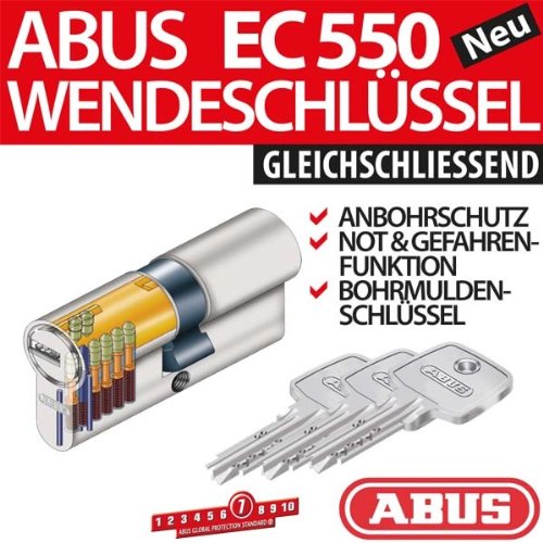 Preisvergleich Produktbild ABUS Profilzylinder Zylinder Türzylinder EC550 EC 550 gleichschliessend Lagerschliessung, Länge:30 / 35