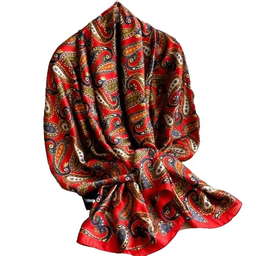 Image of MALINA Women's Polyester Silk Satin Stole Scarf - Soft Lightweight Fashion Wrap, Elegant Floral & Gradient Design, summer stole,Scarf For Women,Premium Stole,Large Size 180x90 cm'