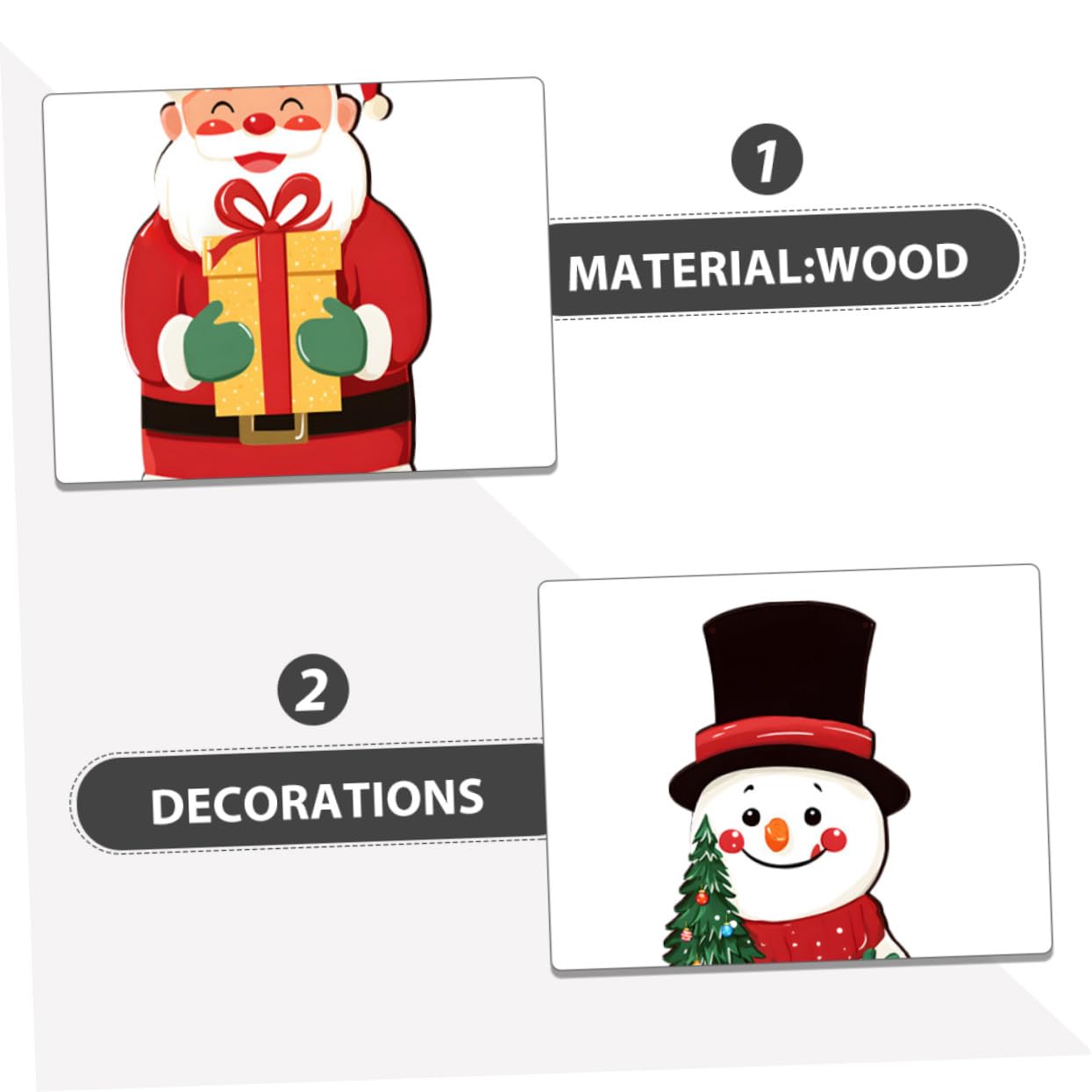 ABOOFAN Schneemann-weihnachtsbaumschmuck Aus Holz Weihnachtsmann-weihnachtsbaumschmuck Weihnachtswandbehänge Schneemann-Kugeln Schneemann-dekorationsfiguren Für Festliche Wanddekorationen