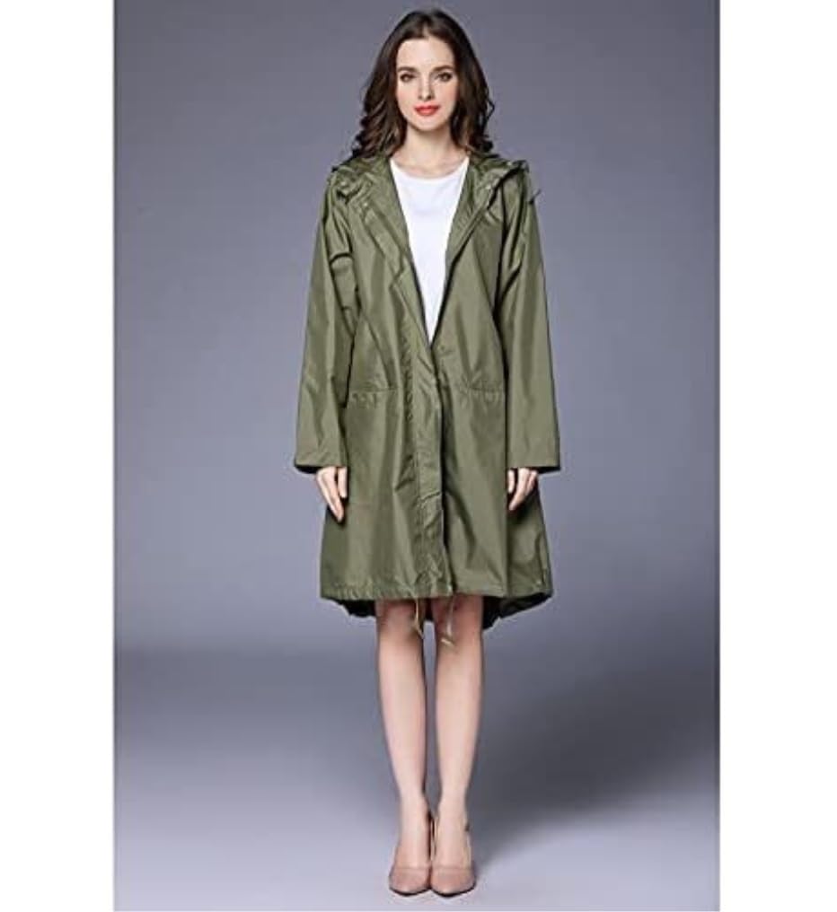 Chubasquero Mujer Hombre Chubasquero para Mujer, Poncho, Transpirable, Largo, Portátil, Repelente Al Agua, Ropa Impermeable Impermeable Poncho Lluvia (Color : Grün, Size : XL)