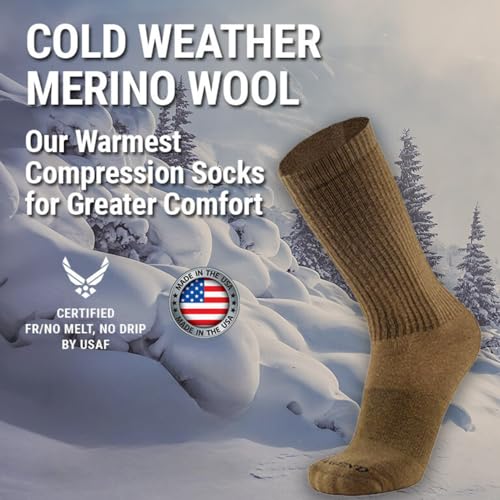 LEGEND Compression Tactical Boot Socks, Merino Wool Cold Weather, Mid-Calf Military Socks for Men & Women, Made in USA2