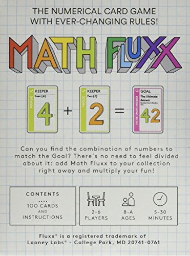 Looney Labs Math Fluxx Card Game - Math Games Fun Games Family Games For Kids And Adults Educational Toys For Kids Math Board Games For Family Night 2-6 Player Games Ages 8 To Adult 100 Playing Cards #TOP2