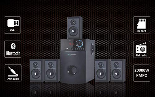 Image of DH Discovery 5.1 Channel High Performance Multimedia Home Theatre Speaker 20000W