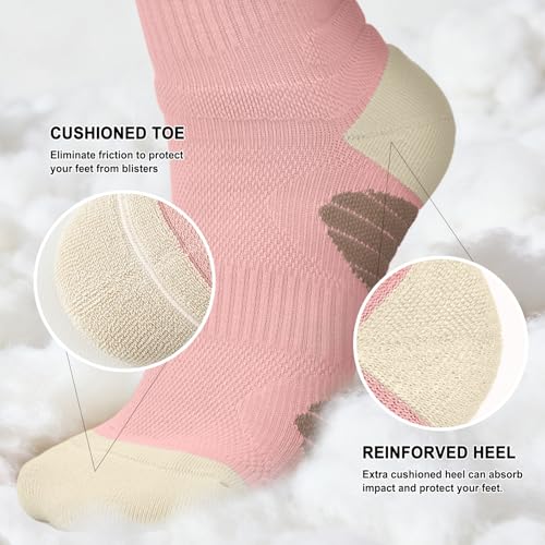 Image of Iseasoo 4 Pairs Compression Socks for Women Circulation-Best Support for Nurses,Running,Athletic,Travel