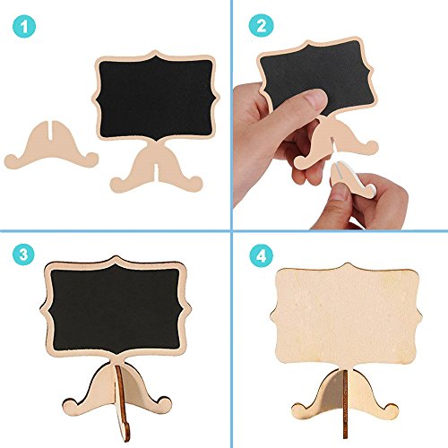 20 Pcs Wood Mini Chalkboard Signs With Support Easels, Place Cards, Small Rectangle Chalkboards Blackboard For Weddings, Birthday Parties, Table Numbers, Message Board Signs And Event Decorations #TOP2