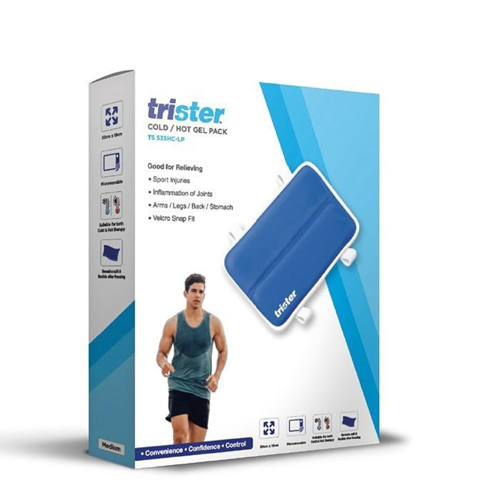 Trister Soft Cold/Hot Gel Pack Limp Wrap Medium TS-535HC-L - Microwavable & Freezable Reusable Pain Relief - 30x19cm - Flexible for Fever, Migraines, Sports Injuries