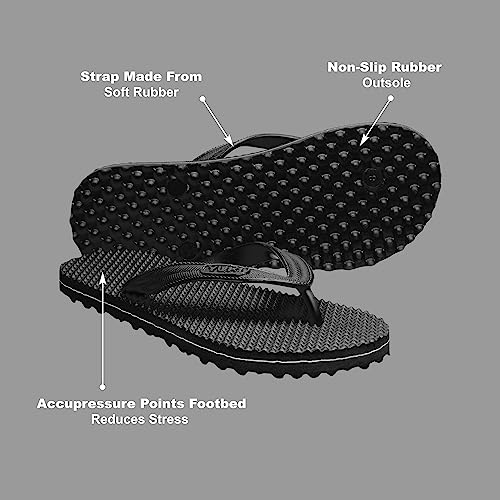 Image of YUKI Men and Women Slipper Accupressure Flip Flops Hawai Chappal for Home Daily Use