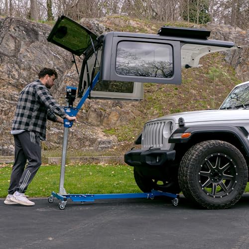Image of EZLIFT Hard Top Remover Lift for Jeep Wrangler TJ JK JKU JL JLU LJ & Ford Bronco 4-Door Only, One-Person Removal System, Remove Hardtop in Minutes, Secure Patented Design