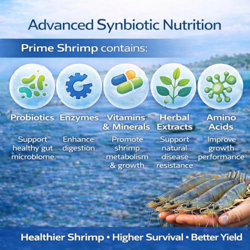 Image of Prime Shrimp 1kg Aquaculture Feed Supplement for Shrimp & Fish Farming | Improves Growth Rate, Gut Health & Feed Conversion | Helps Control White Gut, Vibrio & EMS | Probiotic Enzyme Formula