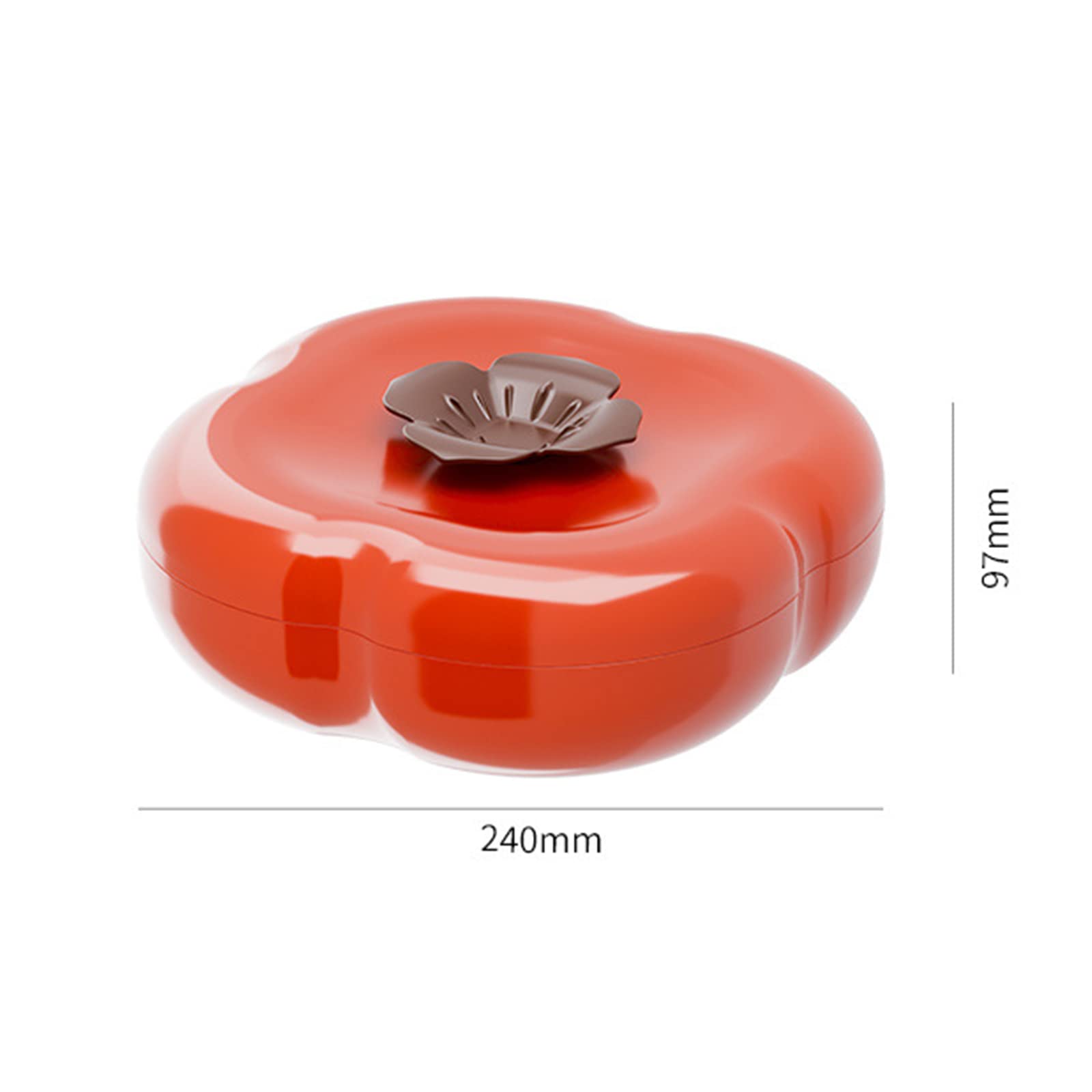 1Pack Candy And Nut Serving Container Appetizer Tray With Lid Ceramic Persimmon Food Storage Lunch Organizer With Cover Serving Trays For Parties