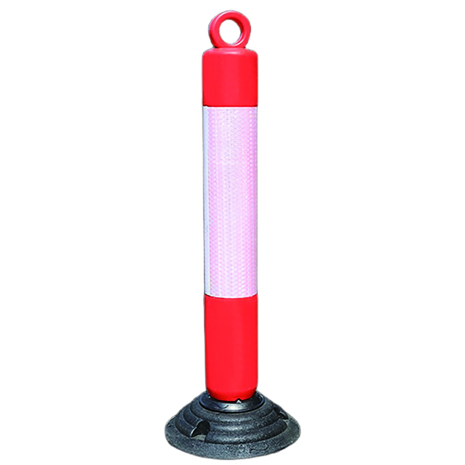 Barrera de cono tráfico 79 cm (31"), base goma resistente, poste estacionamiento, pilar seguridad con anillo suspensión