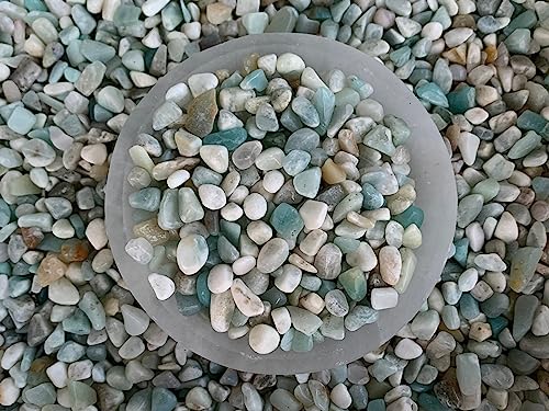 Image of 2 oz Lot Natural Semi Tumbled Amazonite Gemstone Chips, Genuine Crushed Mini Crystals, Undrilled Crystal Chips (Amazonite)