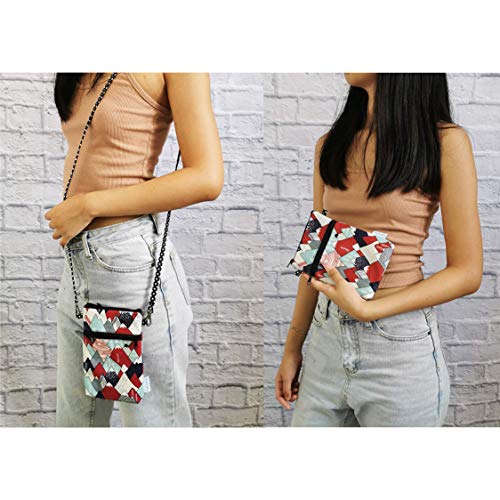 Image of Taianda Women Cell Phone Crossbody Wallet Pouch Bag (Mountain Pattern 3)