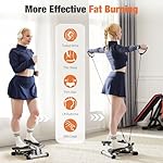 Sweetcrispy Mini Stair Steppers with Resistance Bands for Exercise at Home, Portable Exercise Twist Stepper Machine for Full Body Workout, 265LBS Capacity - Image 4