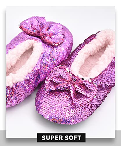 Image of Panda Bros Womens Ballerina Sequin Slippers, Bling House Slippers With Grippers